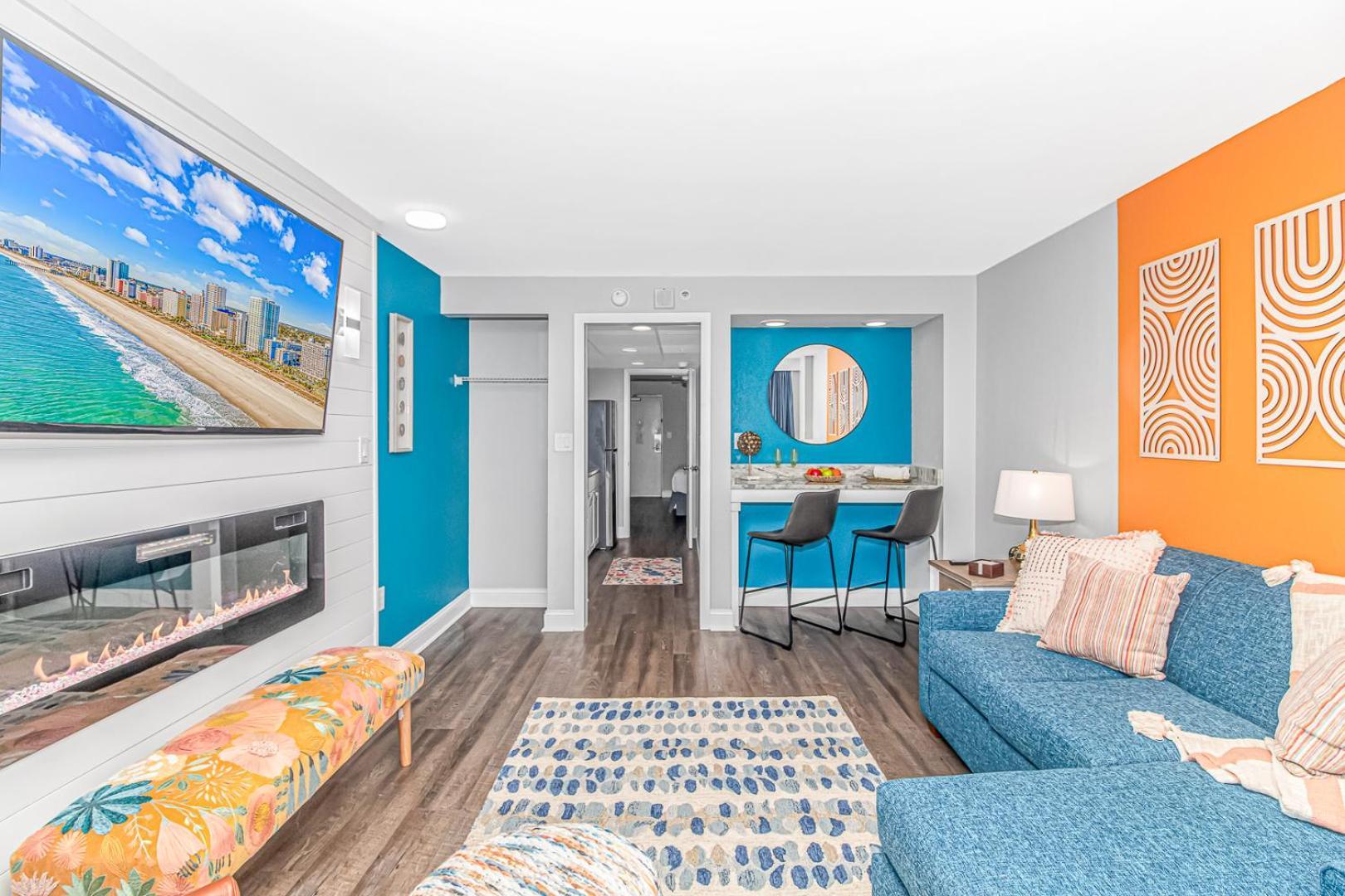 Completely Renovated Oceanfront - King With Led Fireplace! Boardwalk 1034