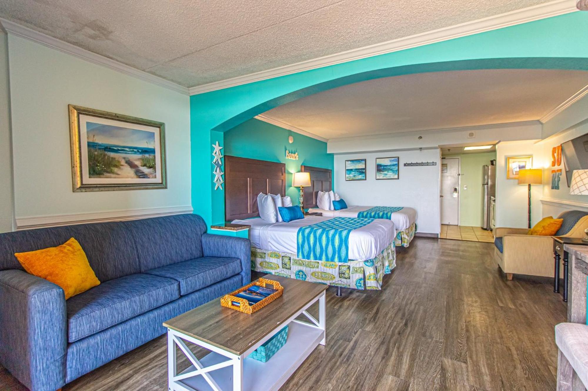 Oversized Ocean View Queen With Beautiful Fireplace And Accents - Sleeps 4 Guests! Myrtle Beach