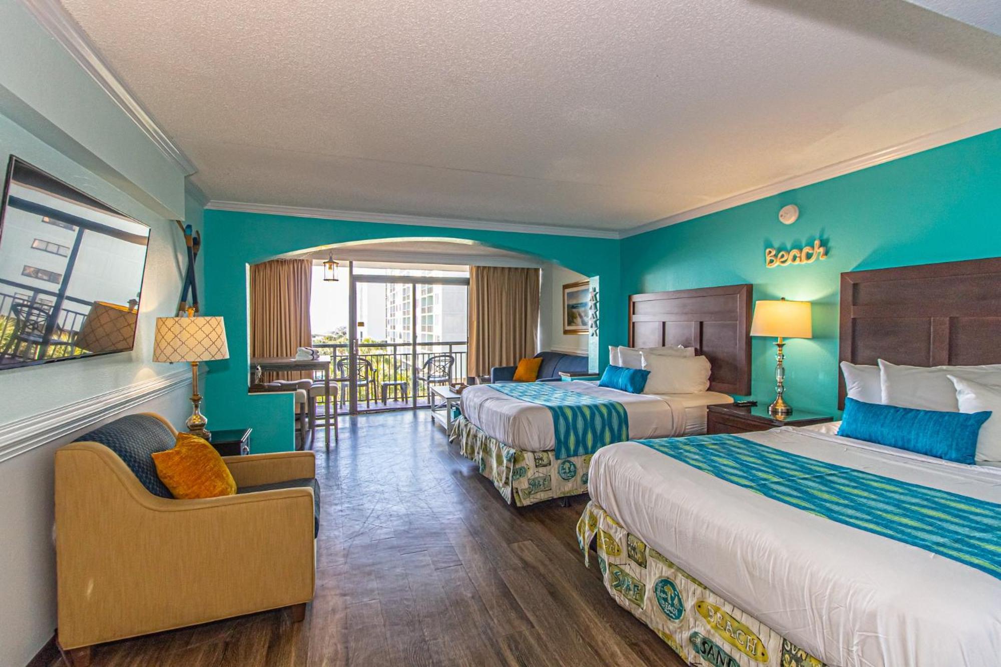 Oversized Ocean View Queen With Beautiful Fireplace And Accents - Sleeps 4 Guests! Myrtle Beach